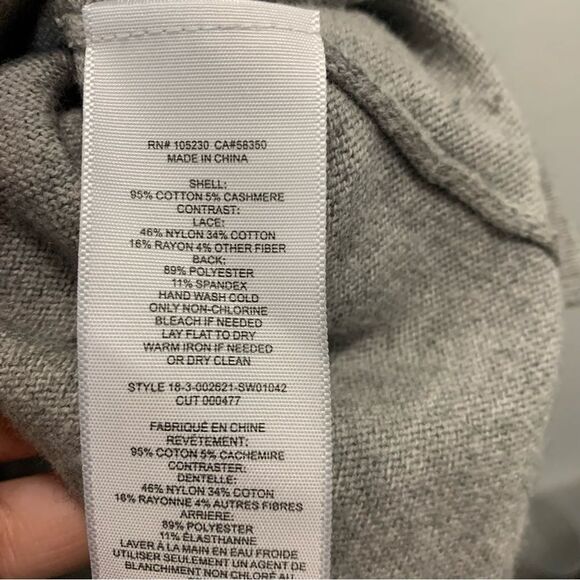 Joie Grey V Neck Cotton/Cashmere Sweater Size Small - Picture 6 of 6